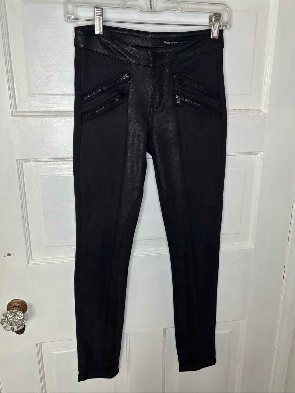 Black Orchid After Dark Faux Suede Moto Skinny Pants